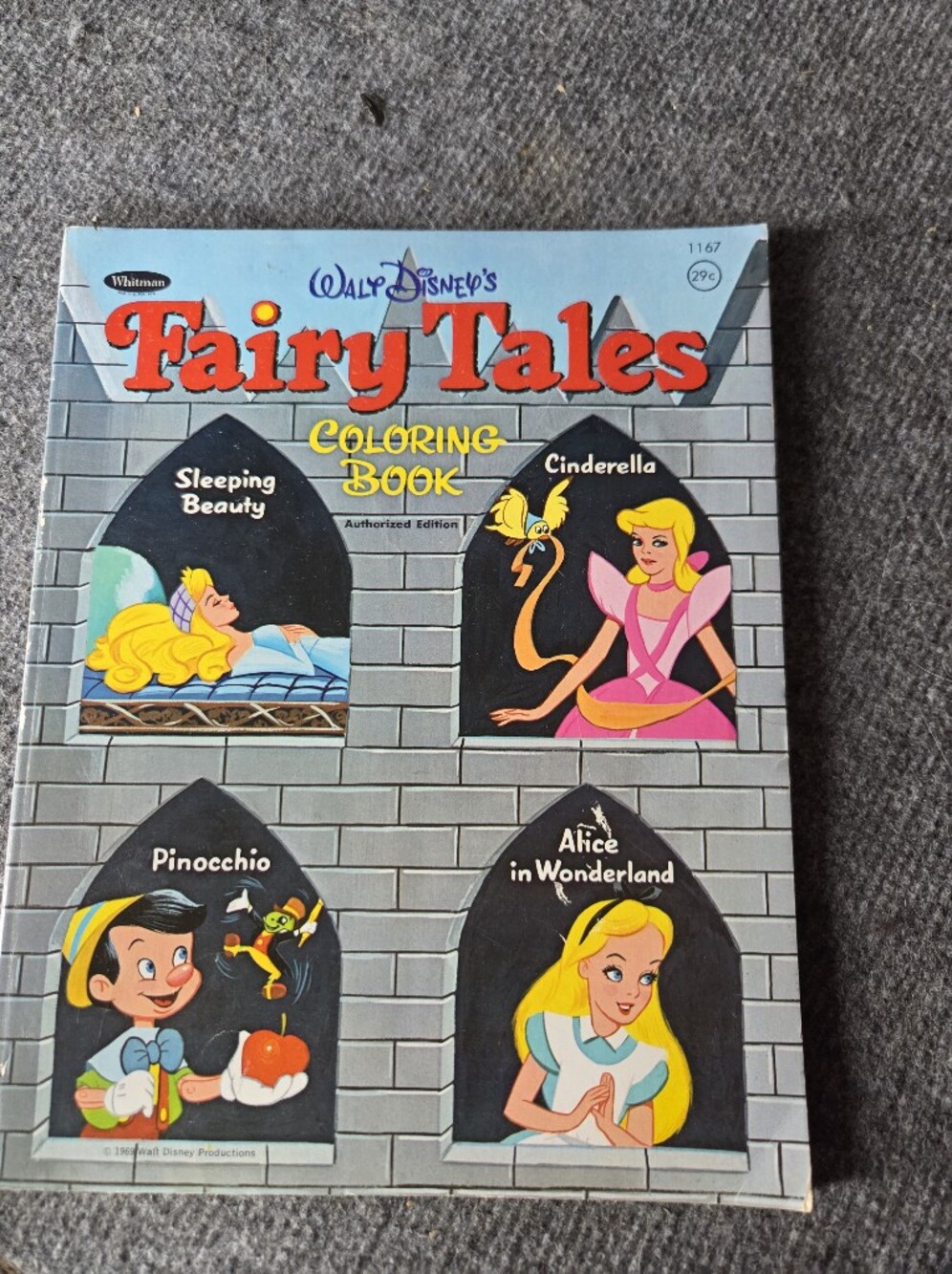 Vintage Disney Fairy Tales Coloring Book -